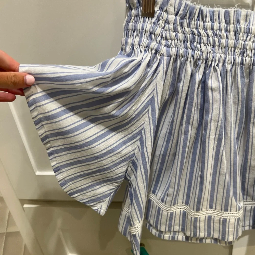 Blue & White Stripped Off the Shoulder Top - Picture 3 of 11
